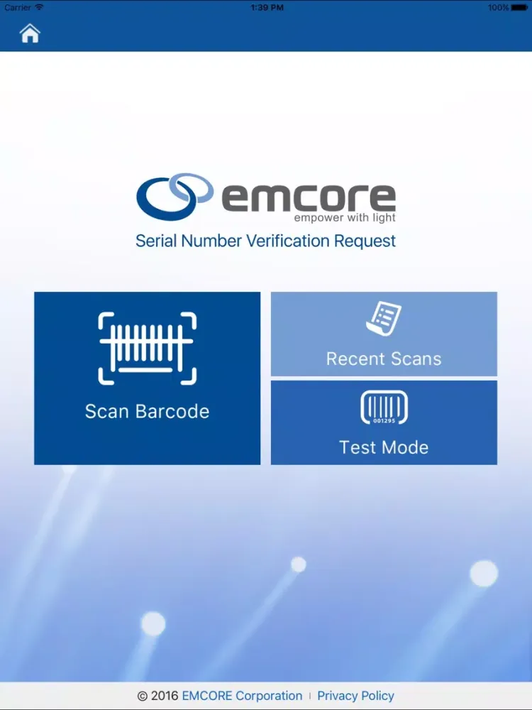 EMCORE Customer Portal App iPad  Screenshots