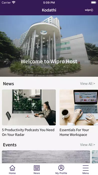 Ảnh chụp màn hình của Wipro Host