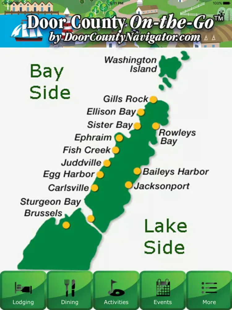 Tangkapan skrin Door County On the Go by DoorCountyNavigator.com iPad 