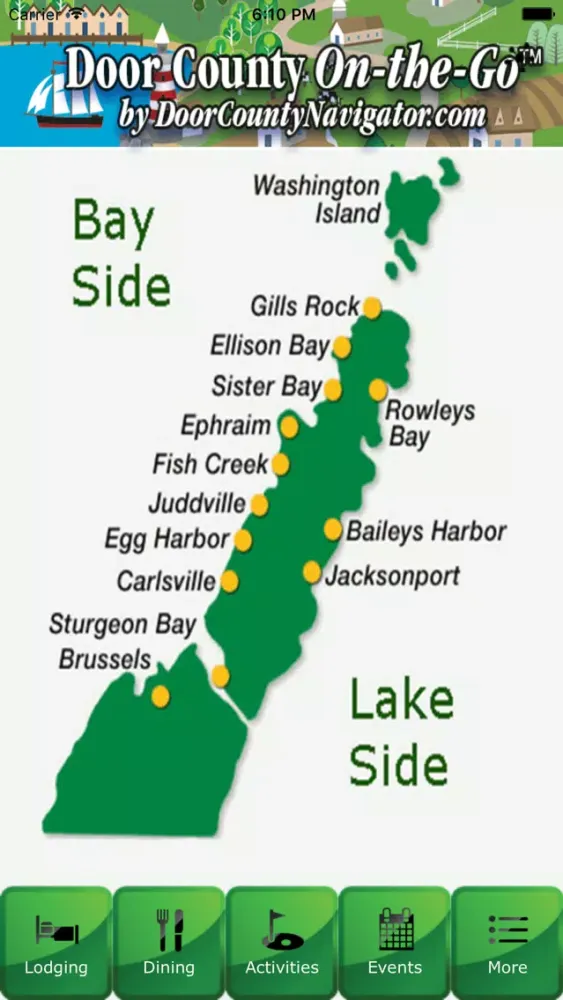 Tangkapan skrin Door County On the Go by DoorCountyNavigator.com