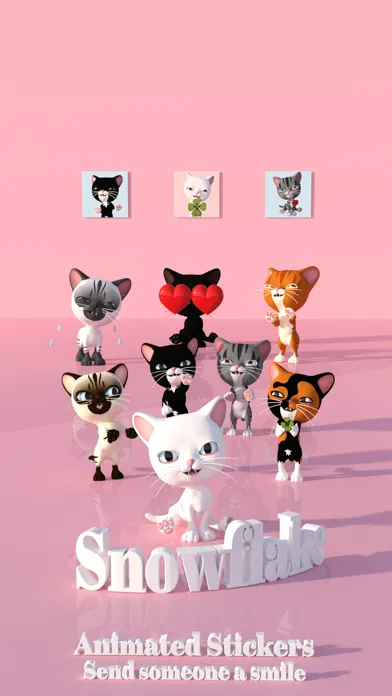Capturas de tela do 3D Animated Cat Emoji Stickers