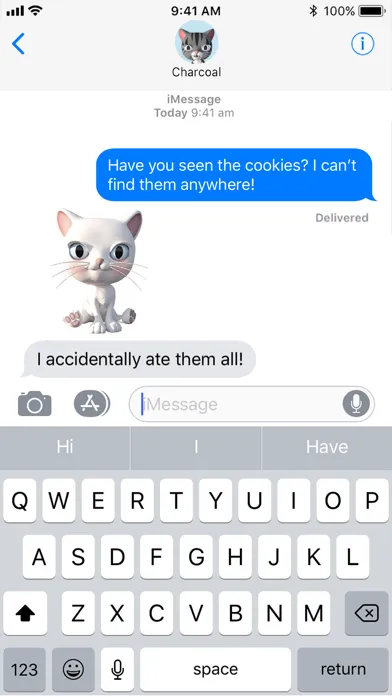 Capturas de tela do 3D Animated Cat Emoji Stickers