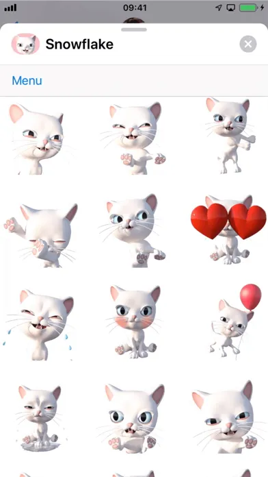 Capturas de tela do 3D Animated Cat Emoji Stickers