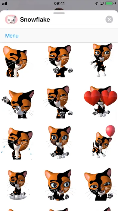 Capturas de tela do 3D Animated Cat Emoji Stickers