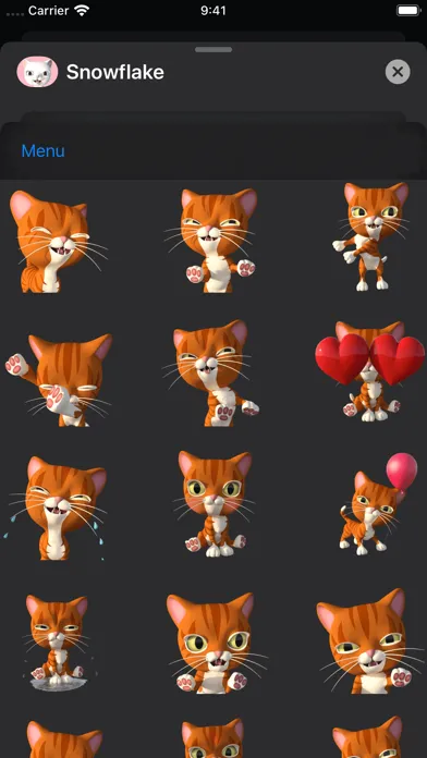 Capturas de tela do 3D Animated Cat Emoji Stickers