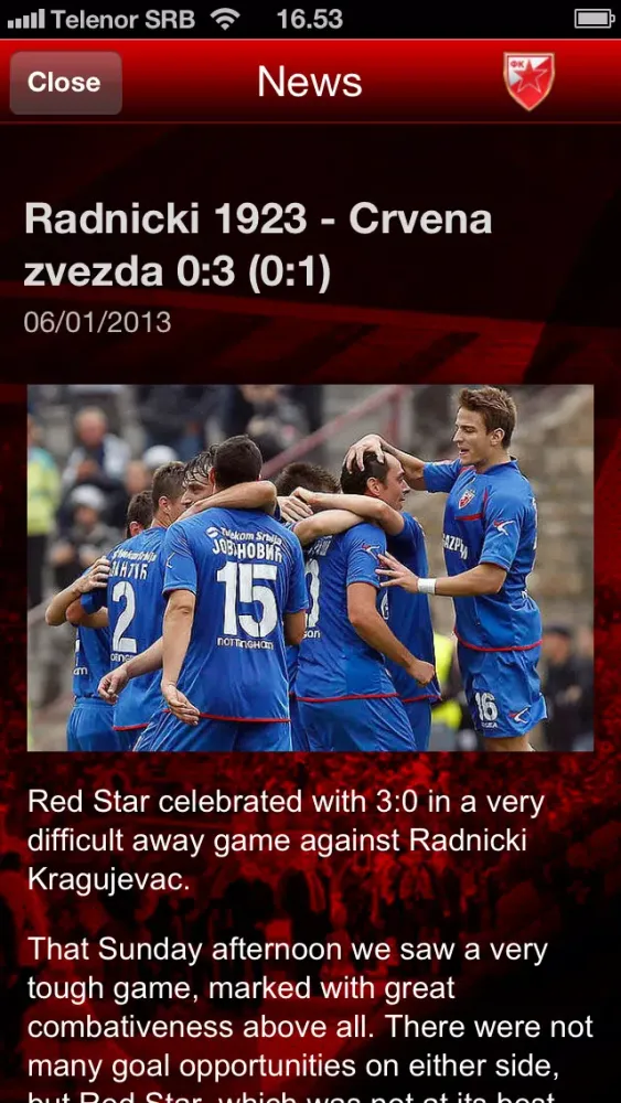 ภาพหน้าจอของ FC Red Star