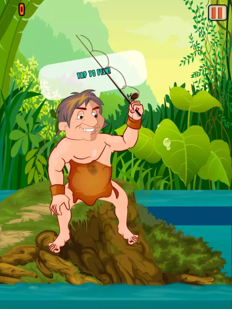 Caveman Challenge - Stone Age Fishing Frenzy iPad 应用截图