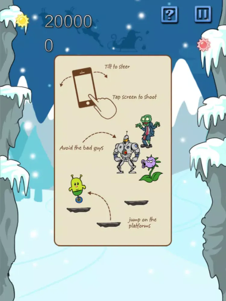 Screenshot di Doodle Alien vs Zombies Jump Game: Christmas Edition - Heads Up While Also Killing The Pacific Rim Plants! iPad 