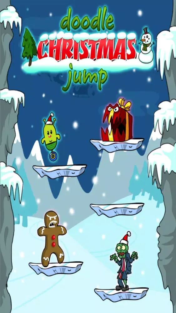 Screenshot di Doodle Alien vs Zombies Jump Game: Christmas Edition - Heads Up While Also Killing The Pacific Rim Plants!
