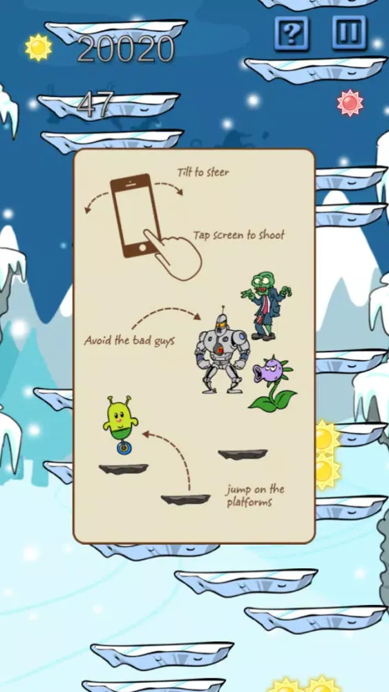Screenshot di Doodle Alien vs Zombies Jump Game: Christmas Edition - Heads Up While Also Killing The Pacific Rim Plants!