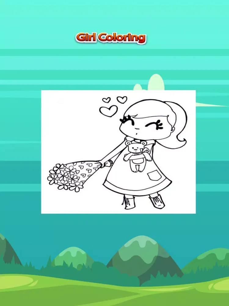 Coloring Book for Kids Little Cute Girls Preschool iPad  Ekran Görüntüleri