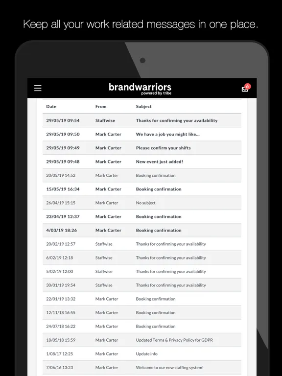 Capturas de tela do brandwarriors iPad 