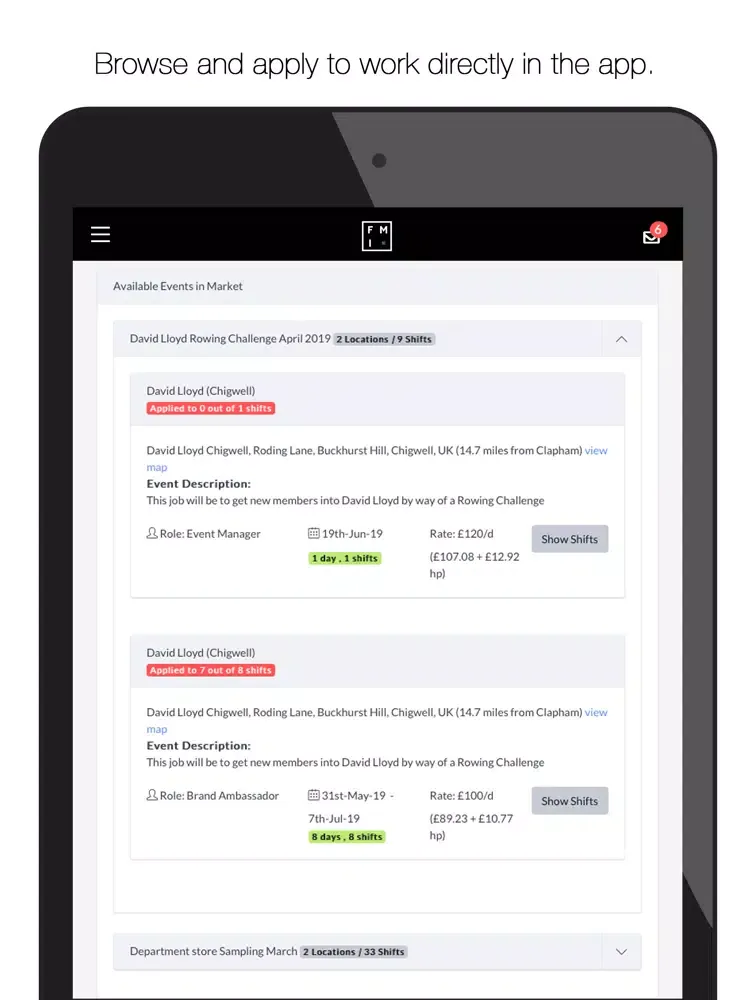 Zrzuty ekranu FMI Staffing iPad 