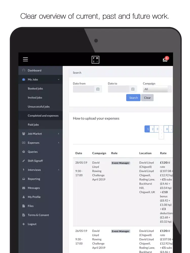 Zrzuty ekranu FMI Staffing iPad 