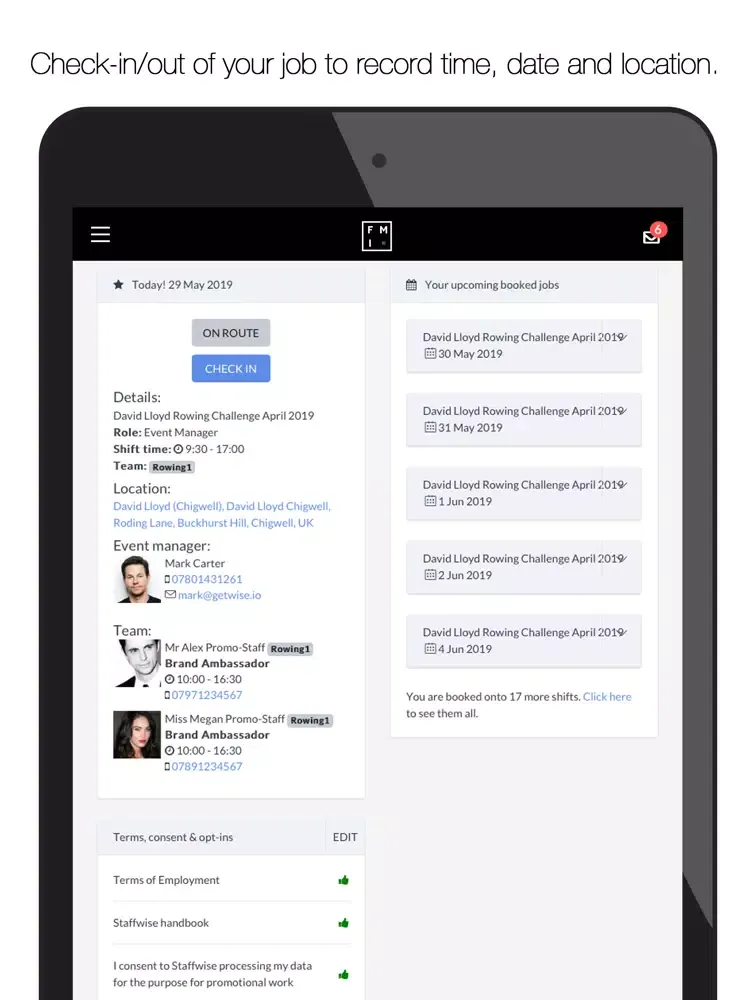 Zrzuty ekranu FMI Staffing iPad 