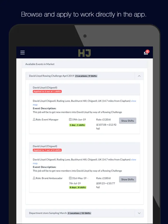 Highjam Staffing iPad  스크린샷