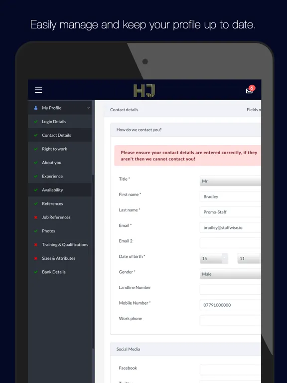 Highjam Staffing iPad  스크린샷