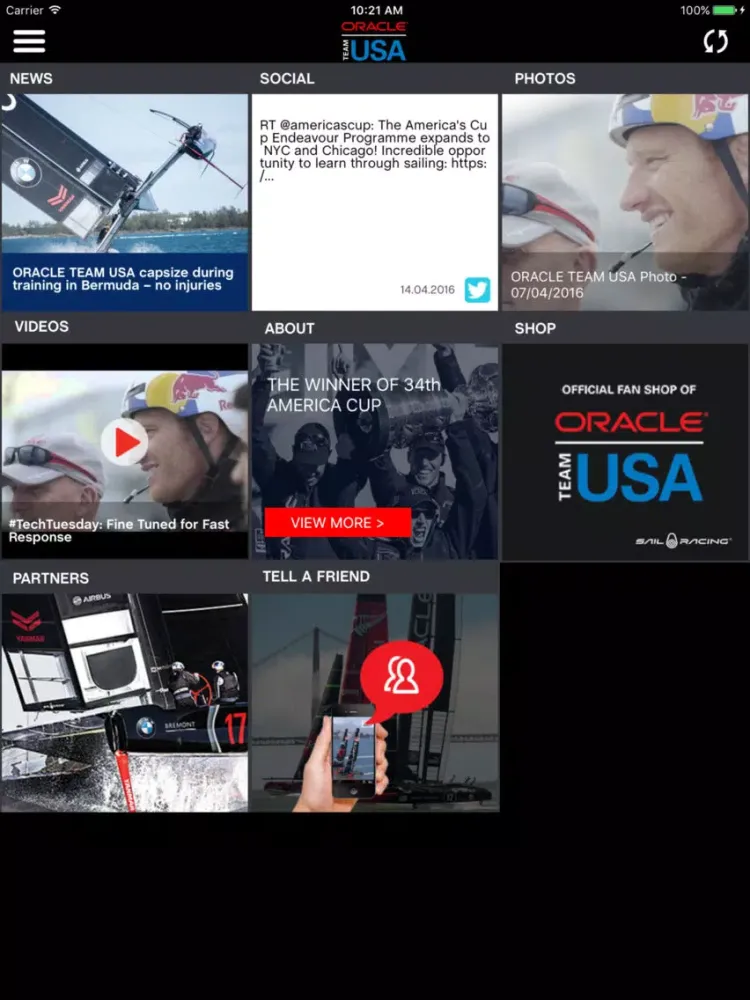 ORACLE TEAM USA APP iPad  Screenshots