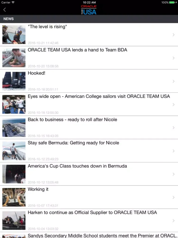 ORACLE TEAM USA APP iPad  Screenshots