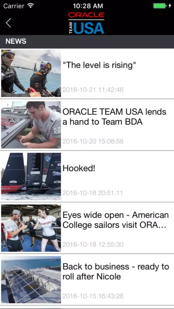 ORACLE TEAM USA APP Screenshots