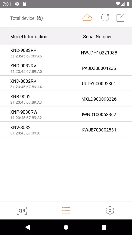 Wisenet QR स्क्रीनशॉट