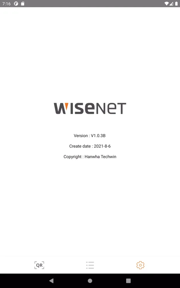 Wisenet QR स्क्रीनशॉट