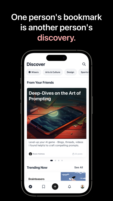 Zrzuty ekranu Wiser: Pinterest for Knowledge