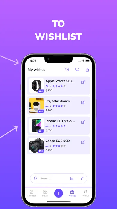 Capturas de tela do Wishlist Planner - WishSpace
