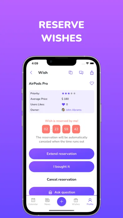 Capturas de tela do Wishlist Planner - WishSpace