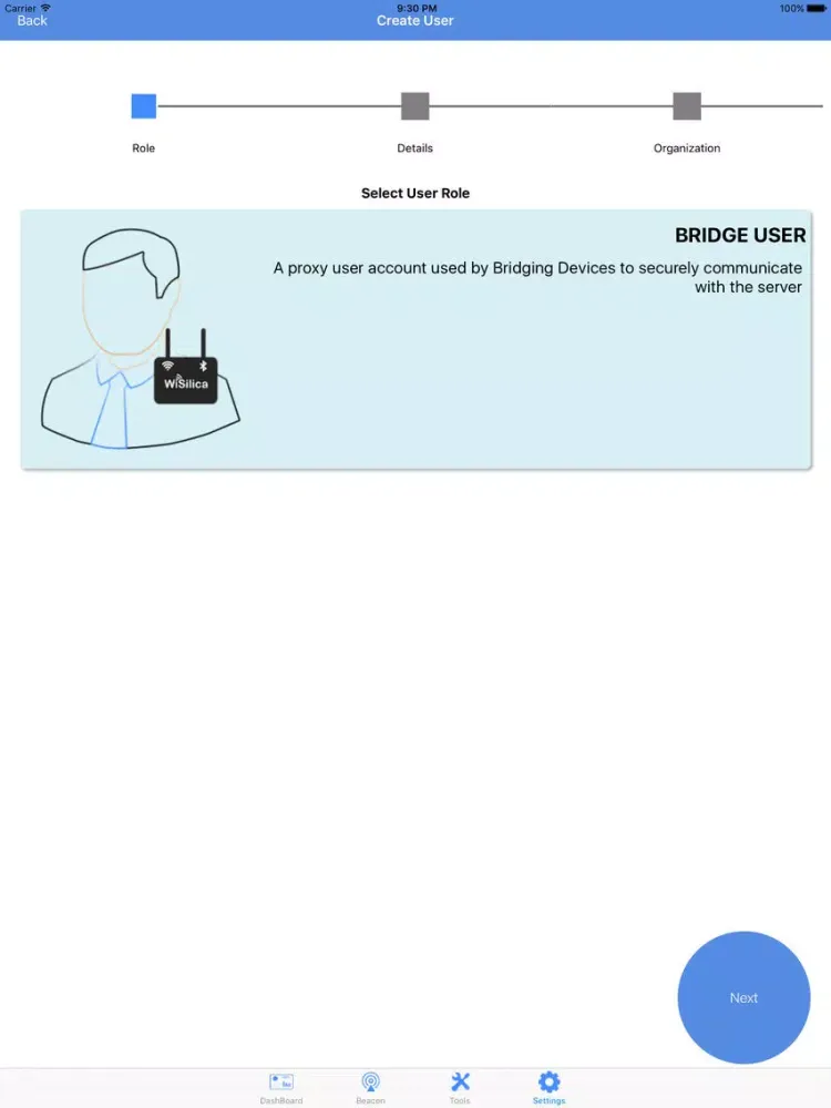 Tangkapan layar WiSilica Platform iPad 