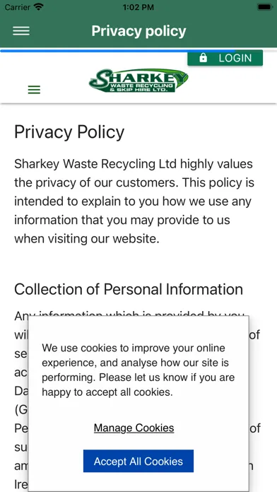 Скриншоты Sharkey Waste Customer App