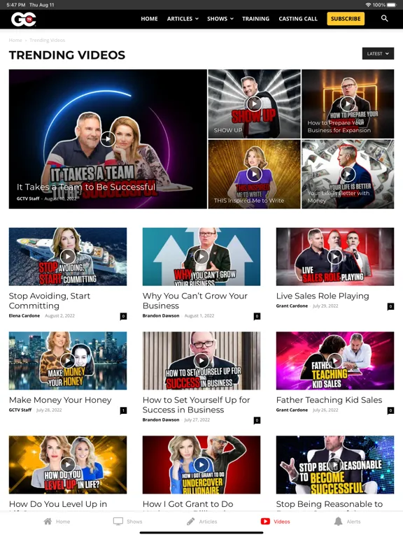 GCTV | Grant Cardone TV iPad  سکرین شاٹس