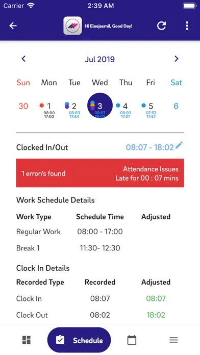 Screenshot di My Timesheet (Witty)