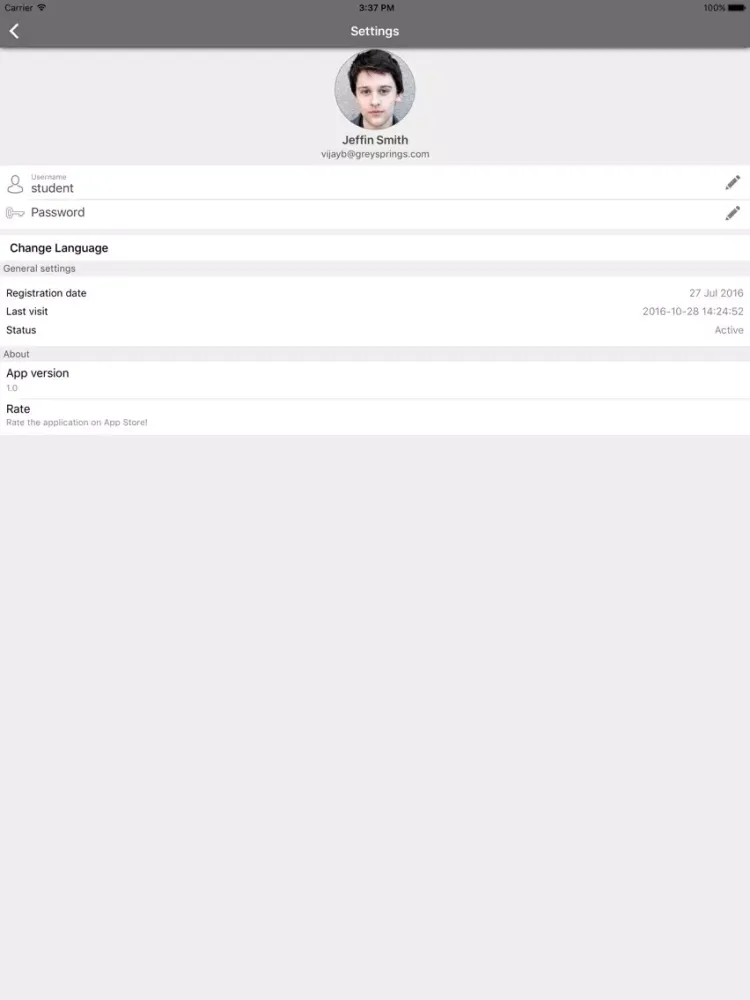Ảnh chụp màn hình của Laxial App iPad 