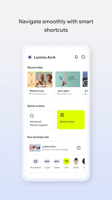 ภาพหน้าจอของ Wix Studio