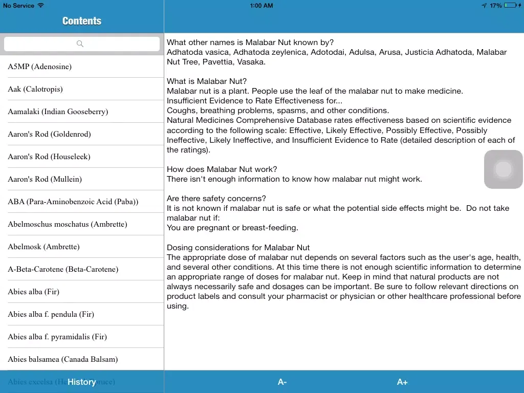 ภาพหน้าจอของ Complete Guide to Vitamins, Herbs, and Supplements iPad 