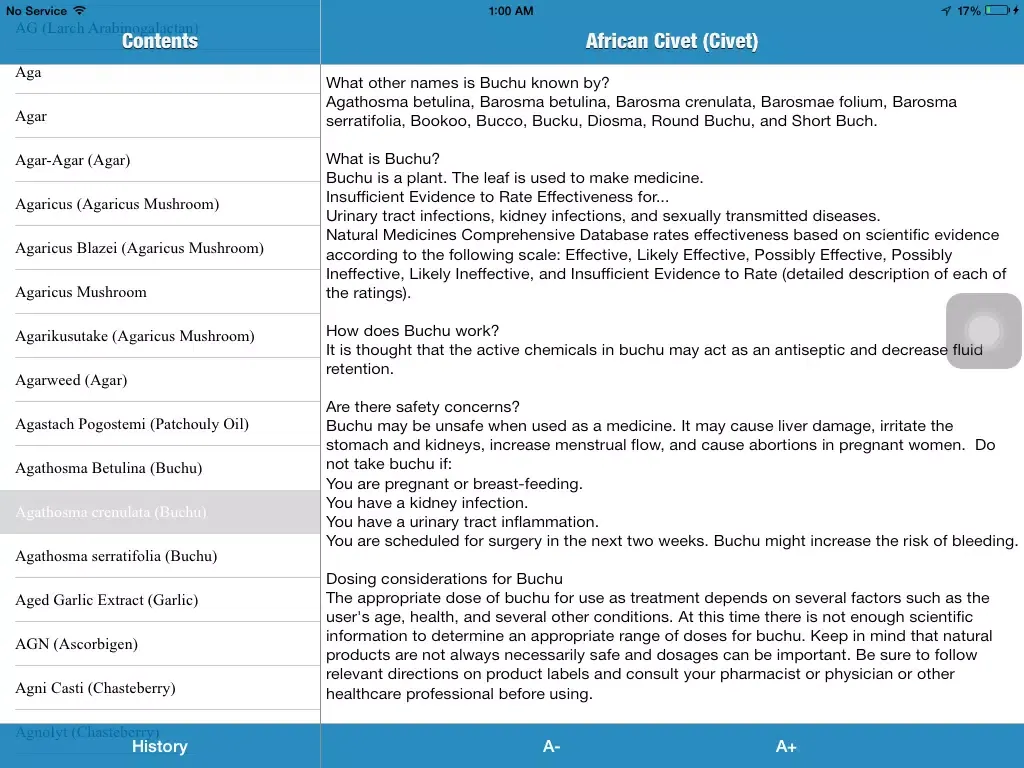 ภาพหน้าจอของ Complete Guide to Vitamins, Herbs, and Supplements iPad 