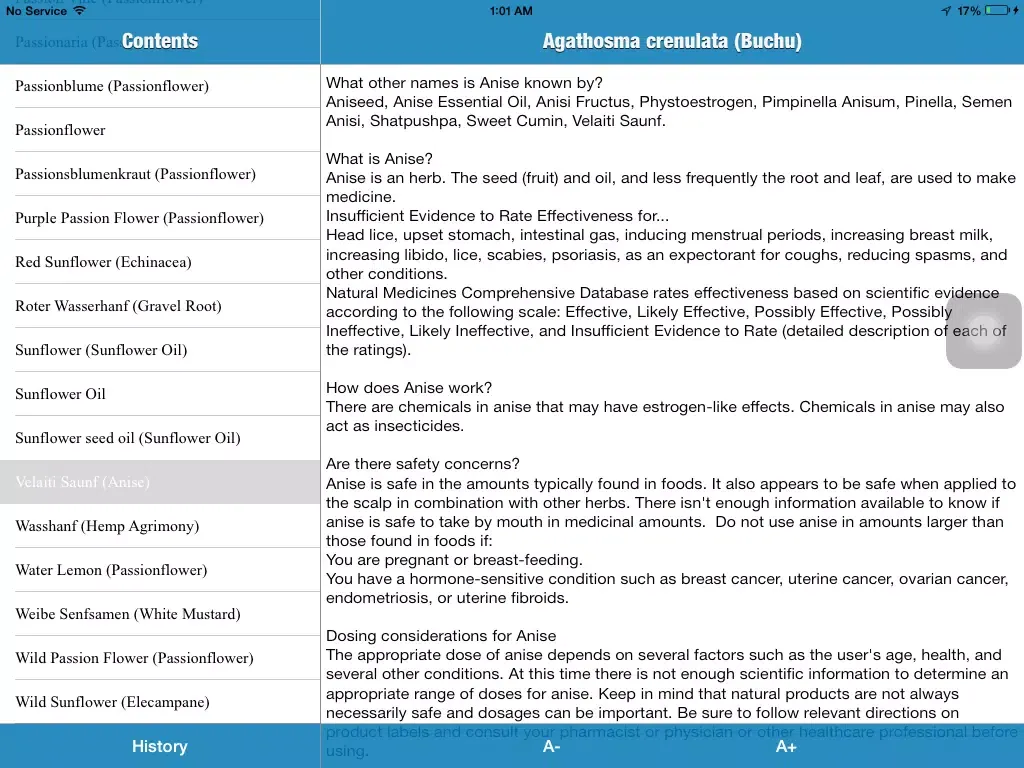 ภาพหน้าจอของ Complete Guide to Vitamins, Herbs, and Supplements iPad 