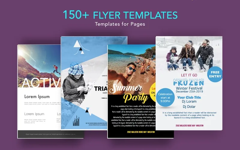 Flyer Templates for Pages Screenshots