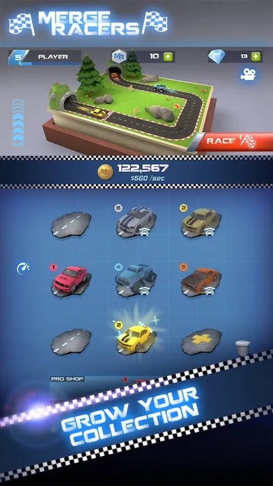 Tangkapan layar Merge Racers
