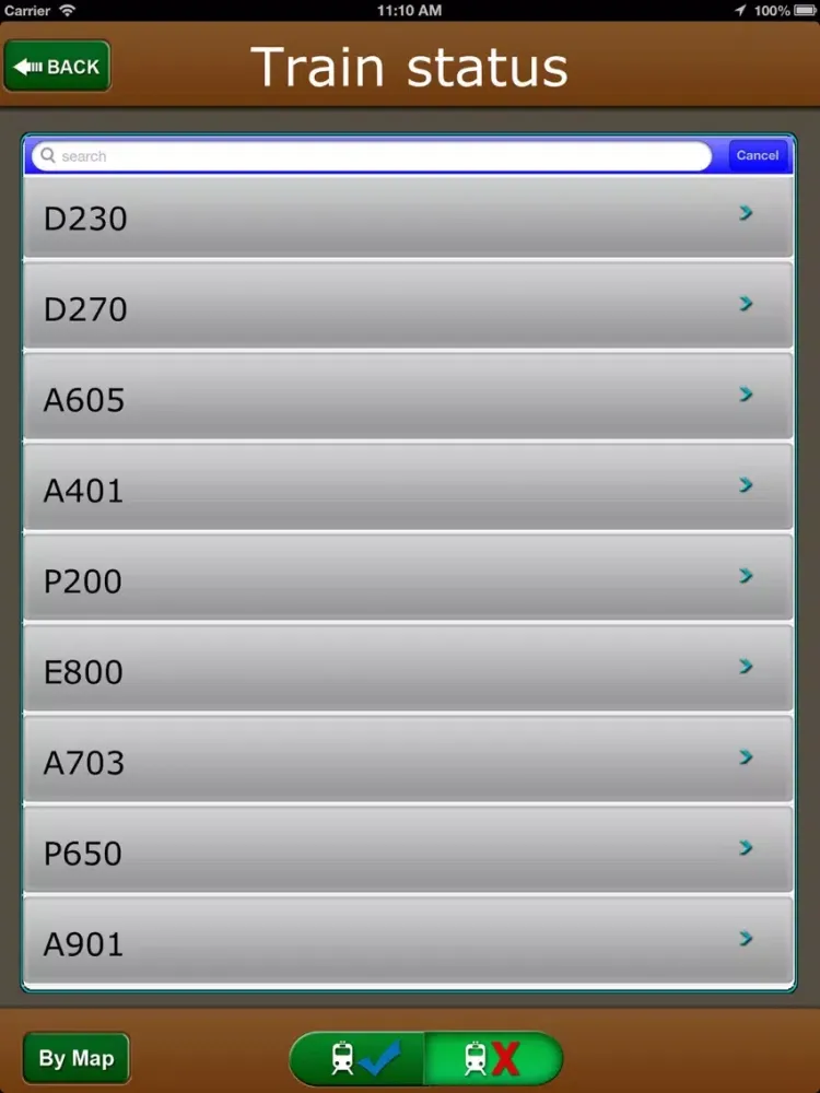 Ảnh chụp màn hình của iRish Rail Transit iPad 