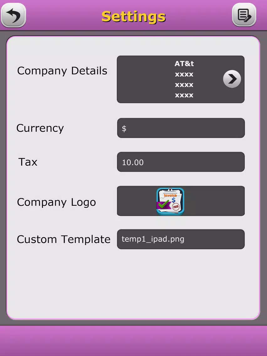 Quick Invoice Pro iPad  스크린샷