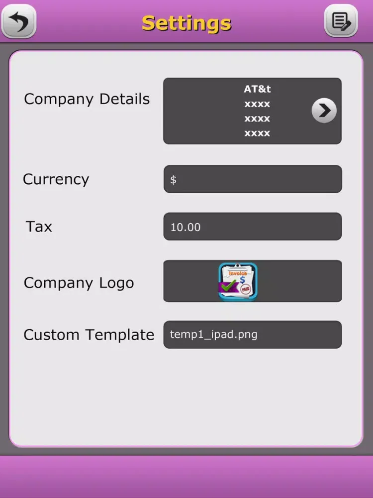 ภาพหน้าจอของ Quick Invoice Pro iPad 