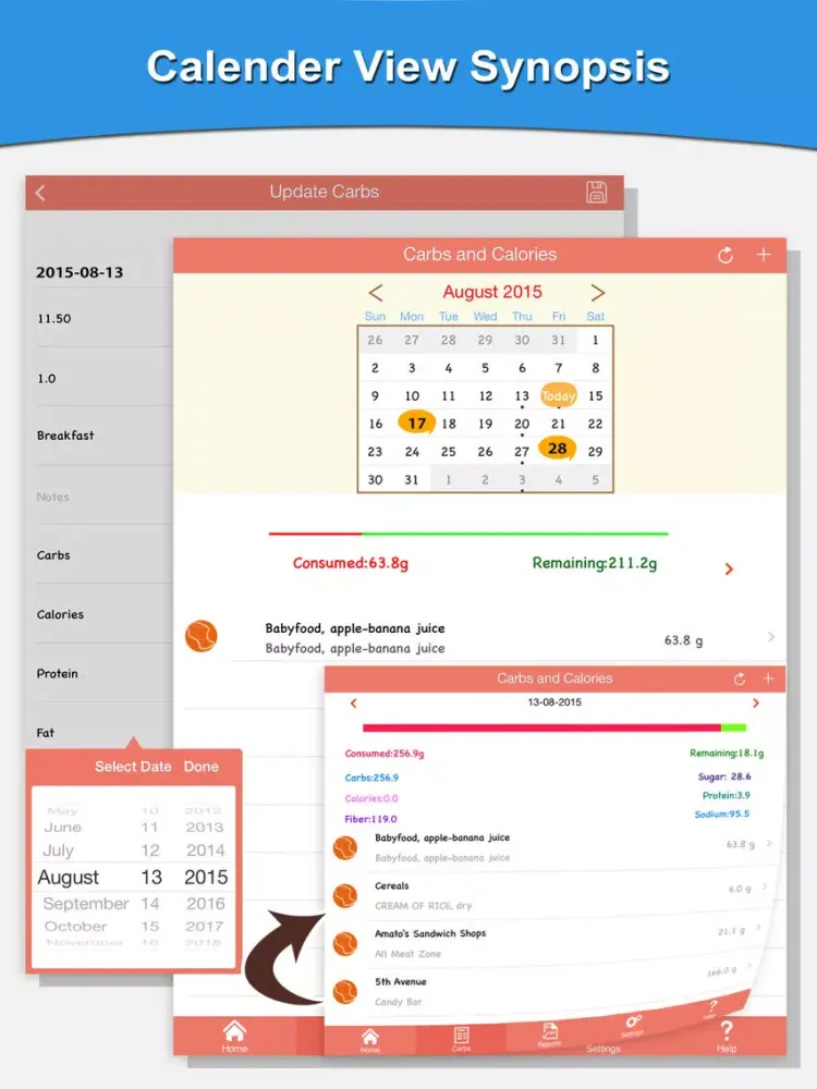 Carbs And Calorie Counter iPad  스크린샷