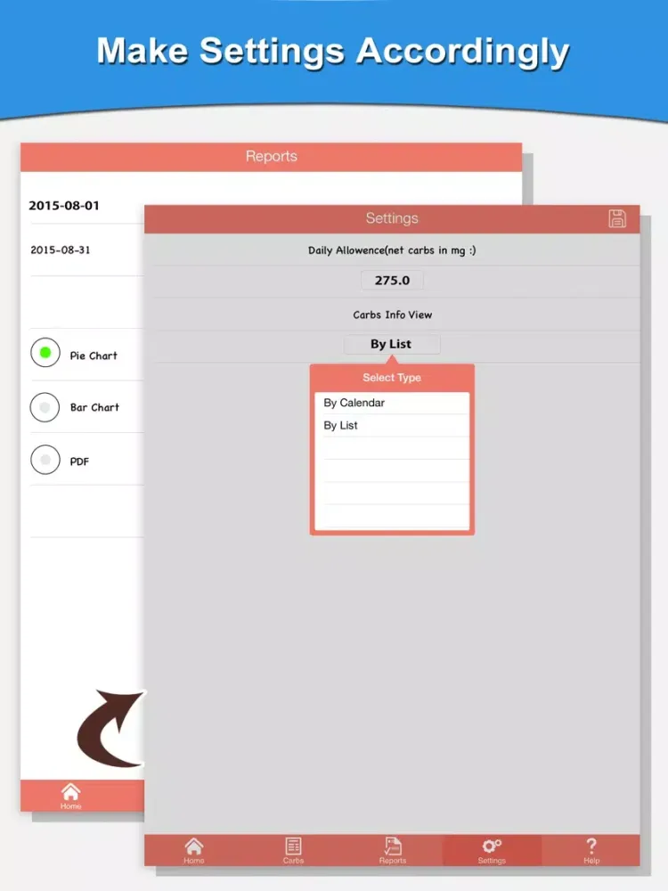 Carbs And Calorie Counter iPad  스크린샷