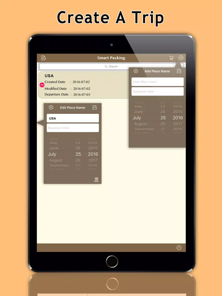 Get up & Go Smart Packing List iPad  スクリーンショット