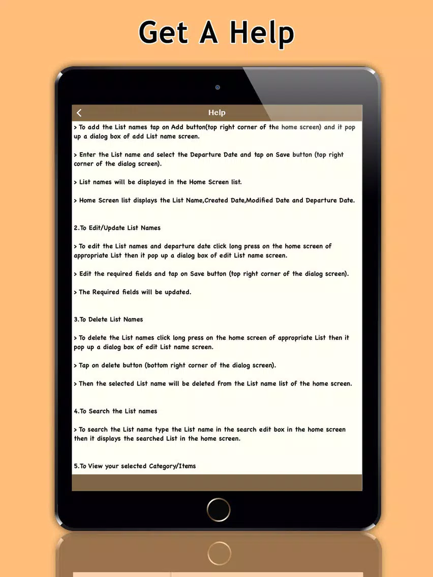 Get up & Go Smart Packing List iPad  スクリーンショット