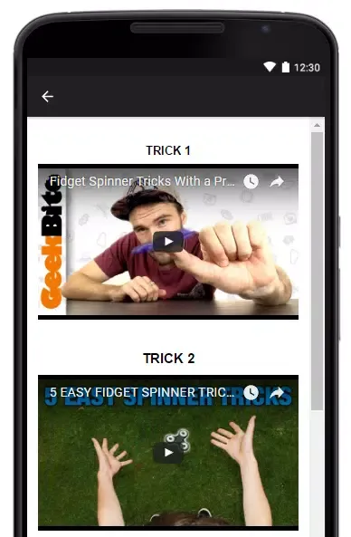 Fidget Spinner Tutorial Screenshots