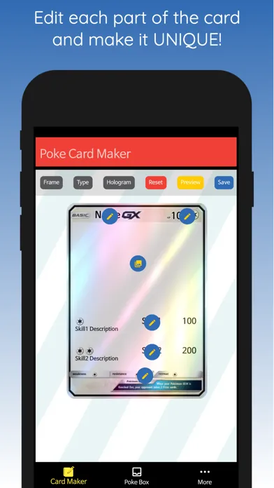 Zrzuty ekranu PKM Card Maker