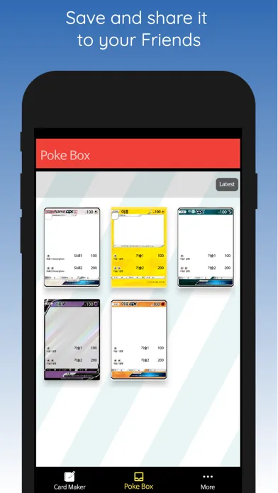 Zrzuty ekranu PKM Card Maker